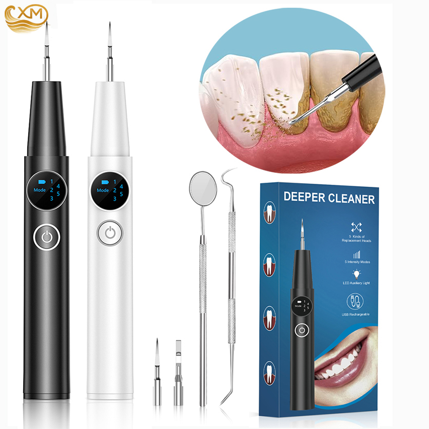 Teeth Whitening Mouthwash - 超音波スケーラー歯垢除去器 5つのモード付き歯石除去器 歯のクリーニングキット ソニック歯石除去器
