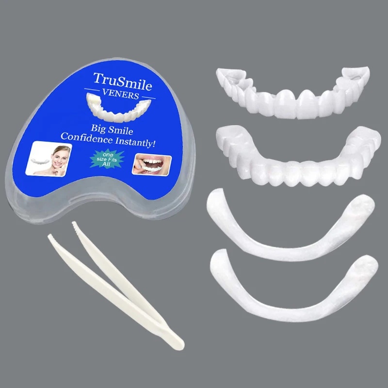 Teeth Whitening Kit - 装着式のベニア歯キット。調整可能な美容用歯科ベニア。男性・女性向けの一時的な入れ歯。ホワイトニング効果あり。