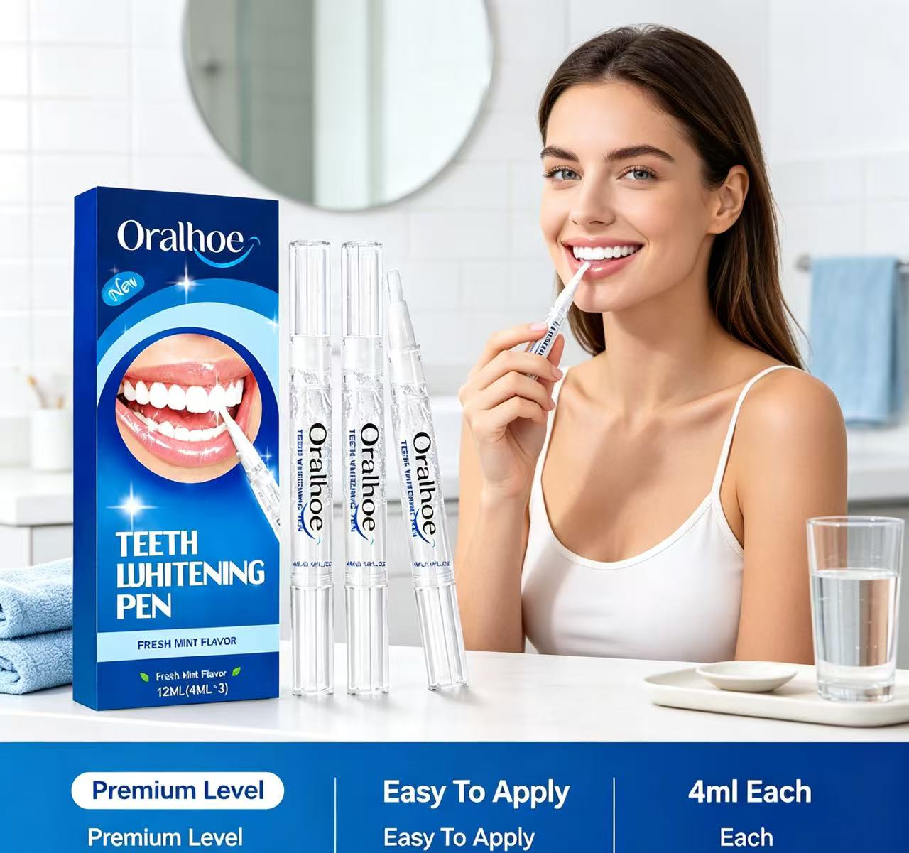 オーラルホー 歯のホワイトニングペン 3本セット フレッシュ - Teeth Whitening Pens のレビューと価格
