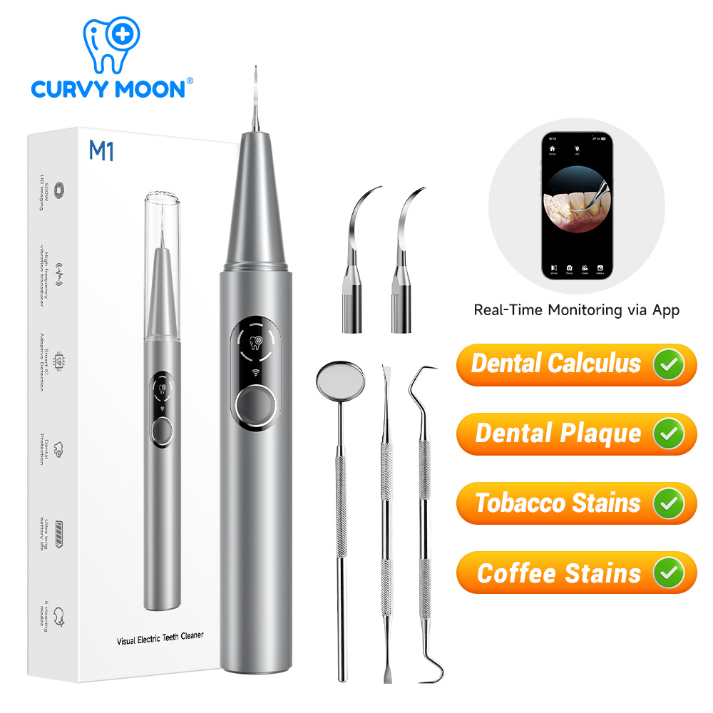 CURVY MOON 可視電気超音波歯クリーナー カメラ付き - Teeth Whitening Mouthwash のレビューと価格