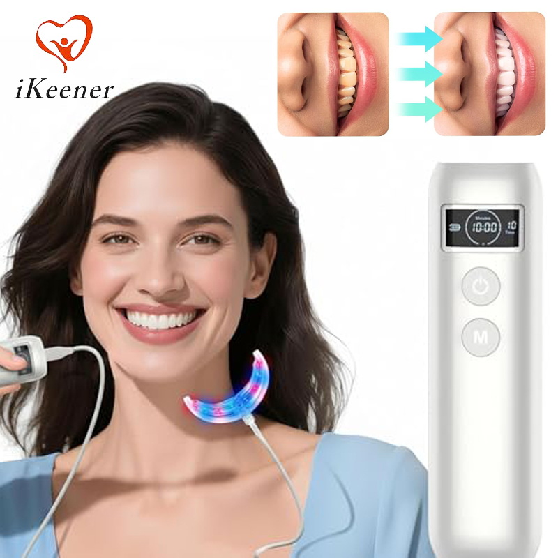 歯のホワイトニング促進器 16 LED赤青光増強ライトトレイ - Teeth Whitening Kit のレビューと価格